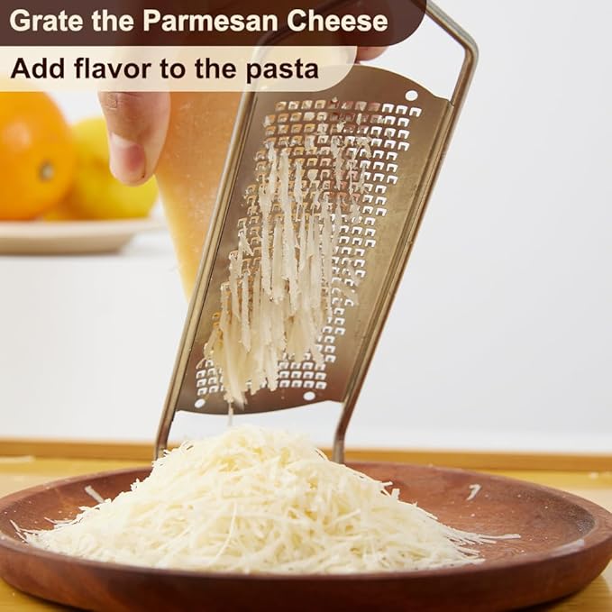 Anddgrous Upgraded Lemon Zester & Cheese Grater, Food Grade Stainless Steel None-Slip Hand Fine Grater for Garlic, Ginger, and Chocolate, Durable and Easy-To-Clean（Dishwasher Safe）
