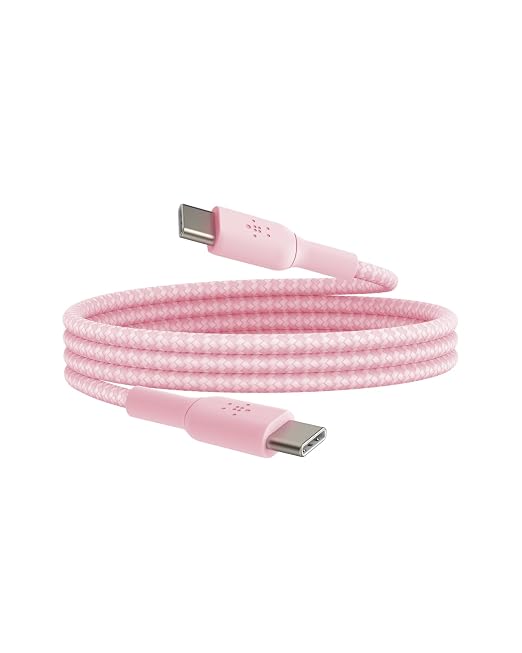 Belkin USB C to USB C Braided Cable 3.3ft iPhone Charger Cord | tangle-free braided cord iPhone 17/16 Samsung Galaxy S25 Pixel 9 MacBook iPad Pro Nintendo Switch 2 travel essential