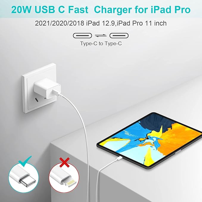 Fast Charger for iPhone 17 16【Apple MFi Certified】 20W Type C Wall Charger | Block with 10Foot USB C to C Woven Braided Cable for iPhone 17/17 Air/17 Pro Max/17 Pro/16/16 Pro Max/16 Plus/15/iPad/Airp