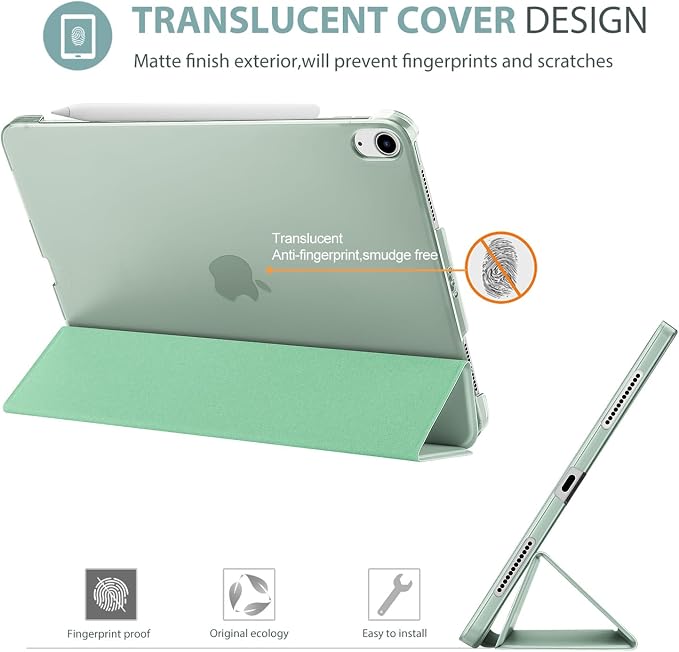 ProCase Smart Case for iPad Air 11-inch M4/M3/M2 &amp Air 10.9 5th/4th Gen | Hard Back Cover with Auto Sleep/Wake Slim Lightweight Case for iPad Air 11 2026/25/24 &amp 10.9 2022/2020-Aqua