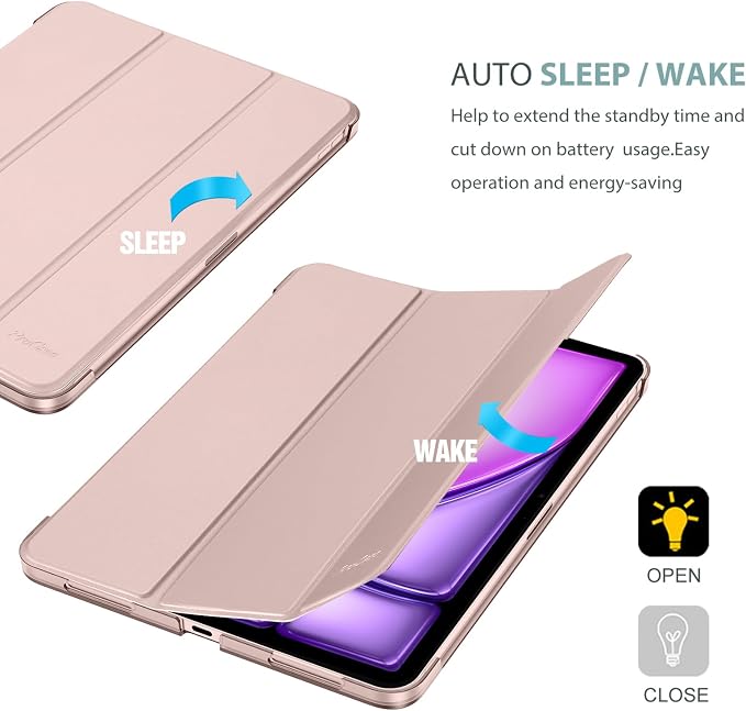ProCase Smart Case for iPad Air 11-inch M4/M3/M2 &amp Air 10.9 5th/4th Gen | Hard Back Cover with Auto Sleep/Wake Slim Lightweight Case for iPad Air 11 2026/25/24 &amp 10.9 2022/2020-Aqua