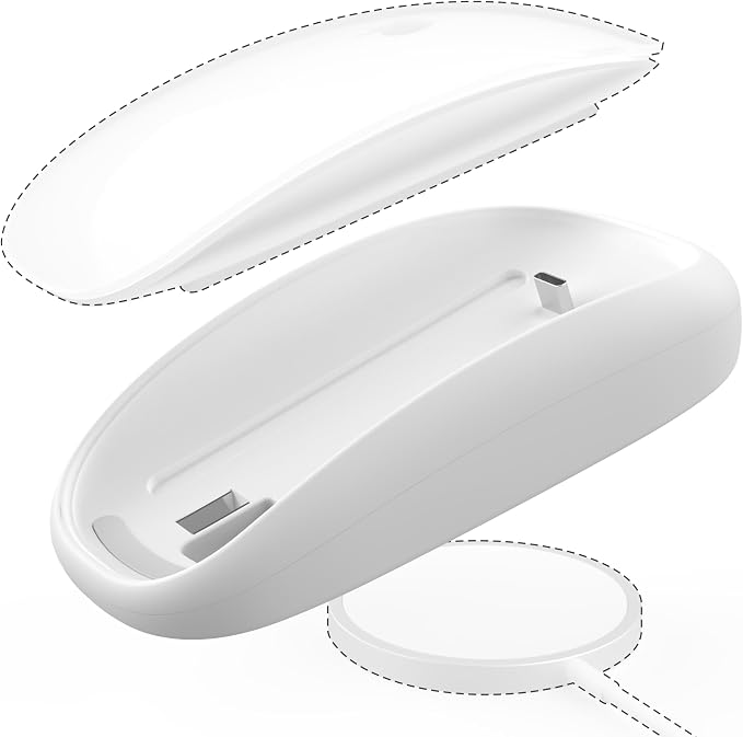 TATOFY Mouse Charger Compatible with Magic Mouse 2 (Lighting) Grip with Wireless Charging Support Ergonomic Base (Black)