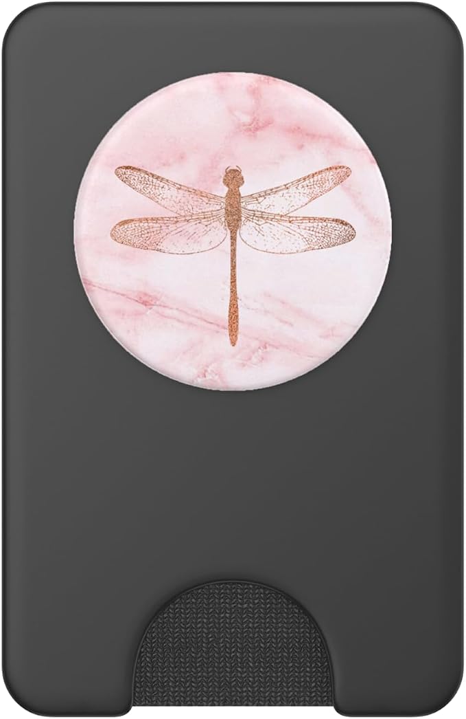 Rose Dragonfly Pink White PopSockets Adhesive PopGrip
