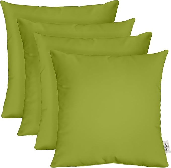RSH DECOR: Sunbrella Square Throw Pillows Set of 4 | 24" x 24" | Water and Fade-Resistant Performance Fabric | Outdoor Pillow Covers with Down-Alternative Inserts | Canvas Macaw