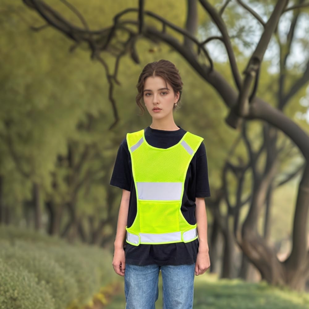 IDOU 2Pack Reflective Running Safety Vest, High Vis for Walking Cycling L