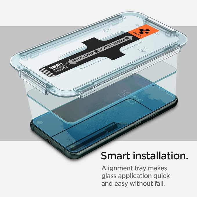 Spigen GlasTR EZ FIT Tempered Glass Screen Protector for Galaxy S22 Plus | 9H Hardness Tempered Glass Easy Installation Kit Case-Friendly Crystal Clear Touch Responsive Oleophobic Coating