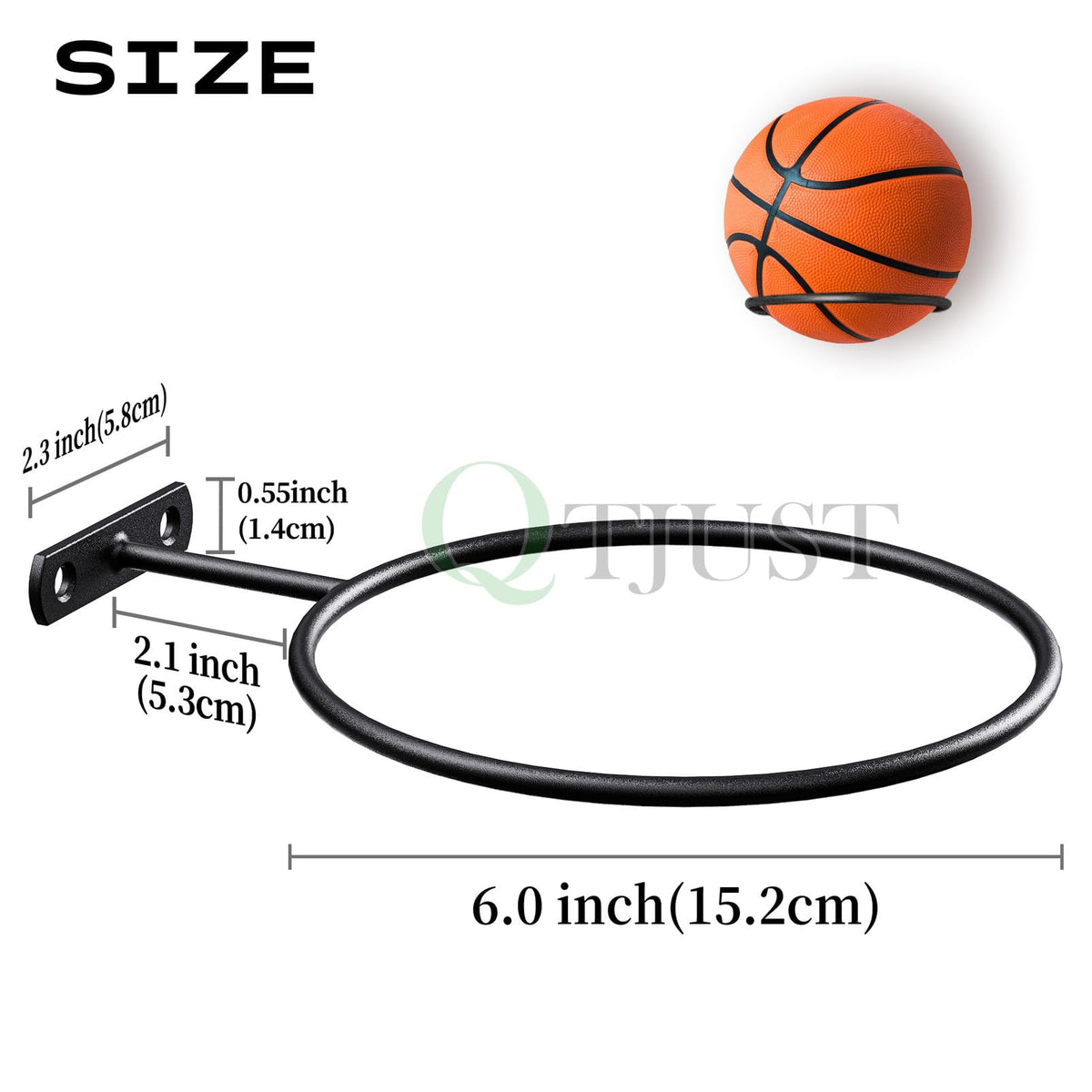 6in 20Pack Metal Ball Holder Wall Mount for Basketball Football Display