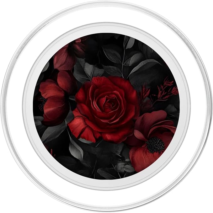 Goth Floral Red Rose Moody Black Dark Academia Flowers PopSockets PopWallet for MagSafe