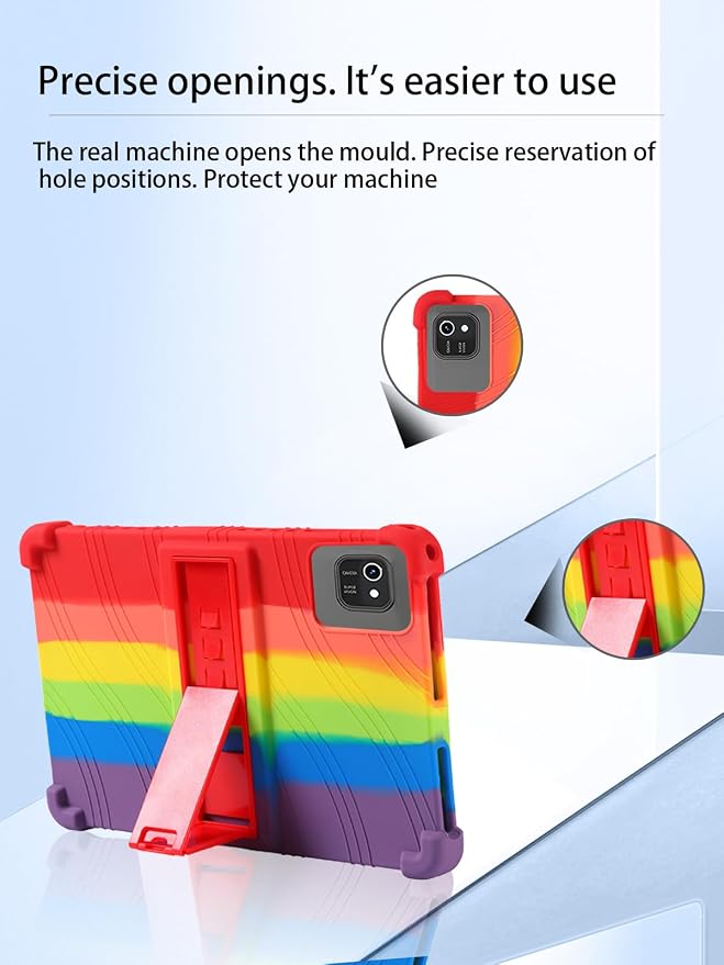 for kelankeke K10 Android 10-Inch TabletUYRUREL Skin-Friendly Soft Silicone Protective CaseFull Protection Against Drops and Scratcheswith Adjustable Viewing StandBlack.