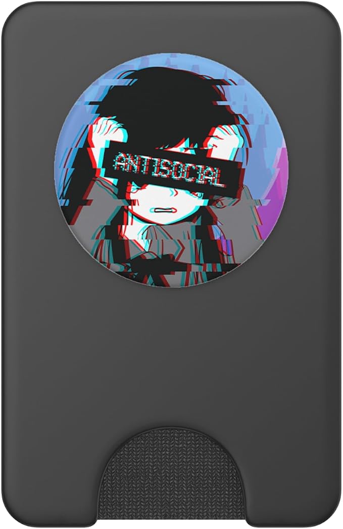 Antisocial Sad Anime Girl Japanese Vaporwave Aesthetic PopSockets Adhesive PopGrip