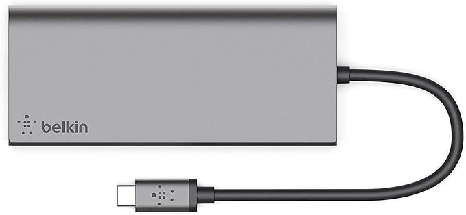Belkin USB-C Hub, 6-in-1 Multi-Port Docking Station for iPad, iPad Pro, iPad mini, MacBook, & More - 60W Power Delivery 3.0, 4K HDMI USB-A Ethernet & SD Card Ports