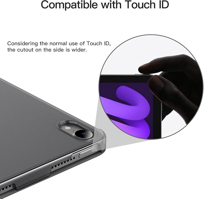 JETech Case Cover for iPad mini A17 Pro/6th Gen (2024/2021) Blue | Slim Translucent Back Design Tri-Fold Stand Auto Wake/Sleep Lightweight Shockproof Protection