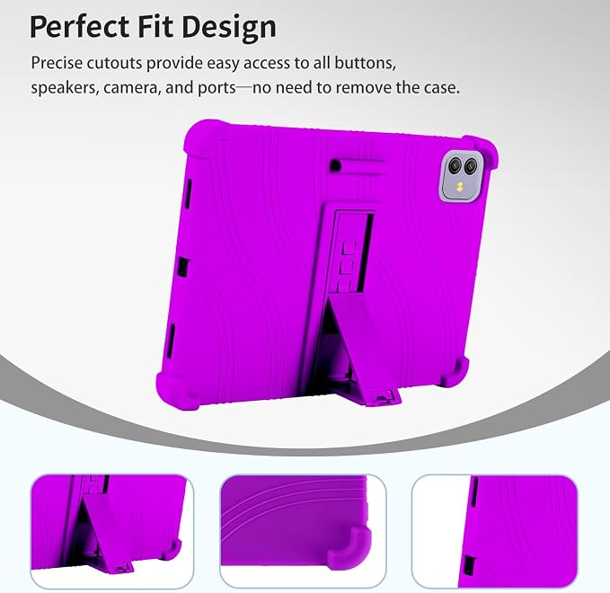 Case for Blackview Link 8 12.7-Inch Tablet – Shockproof Silicone Protective Cover with Kickstand Drop-Resistant Business Style (Black)