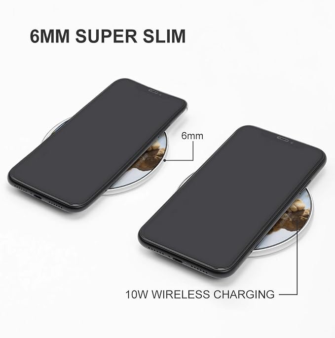 Leopard Style Wireless Charger Portable Fast Charging Pad Lightweight Wireless Charging Pad 10W Slim Charging Station for Phone Charger Mat for Travel Home Office Desk