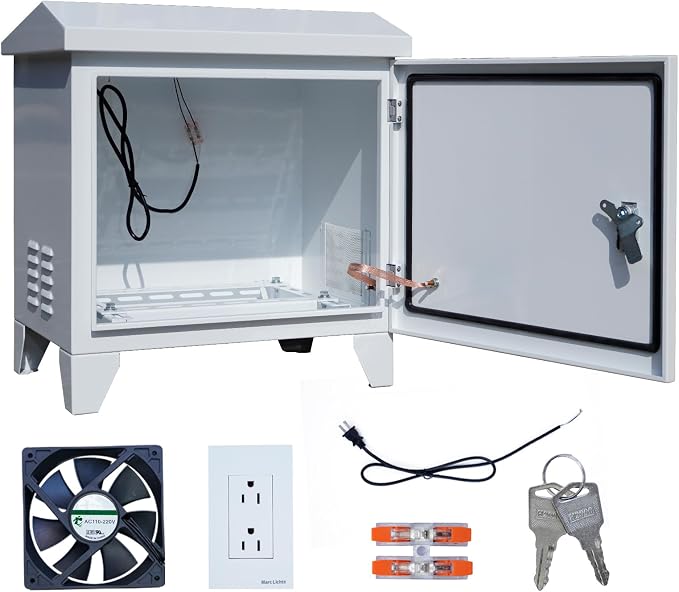 Pond Aerator Weatherproof Outdoor Cabinet, Air Pump 20”W×14.6”D×18”H
