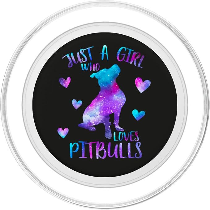 Just a Girl Who Loves Pitbulls Watercolor Galaxy Pitbull PopSockets Adhesive PopGrip