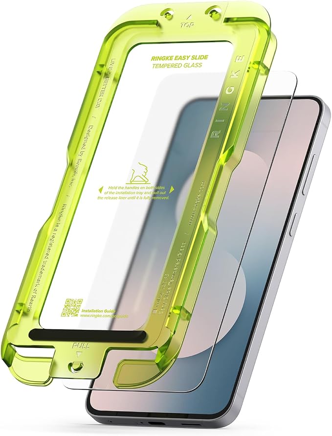 Ringke for Samsung Galaxy A35 5G Screen Protector [Easy Slide 2 Pack] | Easy Installation with Alignment Tool Case Friendly Premium 9H Hardness Tempered Glass