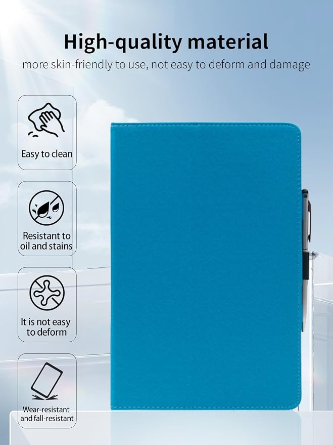 Case for FEONAL Android 14 Tablet 11 inch Tablets11 inch TabletUYRUREL Leather Slim Folding Stand Cover with Hand Strap Magnet for Men Women Full ProtectionBlack.