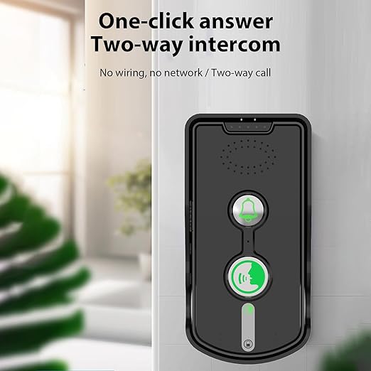 Swokely Rechargeable Wireless Intercom Unit, 2-Way Talking, 500 Meter Talking Distance, Power Saving, IP54 Water Resistance Rating, 2 Pcs, Suitable for Home, Office (Black)