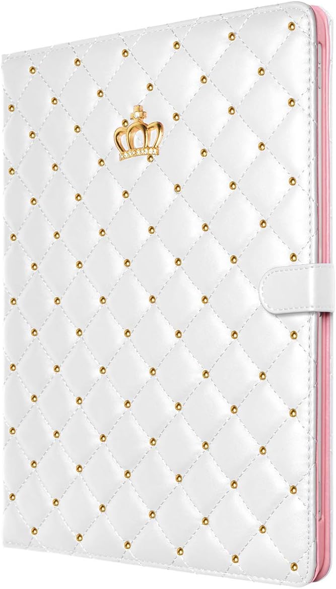 for iPad Air 13 Inch M4/M3/M2 (2026/2025/2024) Smart Case Auto Wake/Sleep Shockproof PU Leather Girls Woman Flip Magnetic Cute Crown Diamonds Kickstand Folio Cover for iPad Air 13 Black