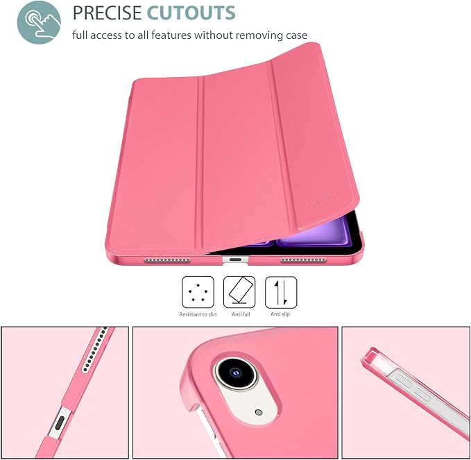 ProCase Smart Case for iPad Air 11-inch M4/M3/M2 &amp Air 10.9 5th/4th Gen | Hard Back Cover with Auto Sleep/Wake Slim Lightweight Case for iPad Air 11 2026/25/24 &amp 10.9 2022/2020-Aqua
