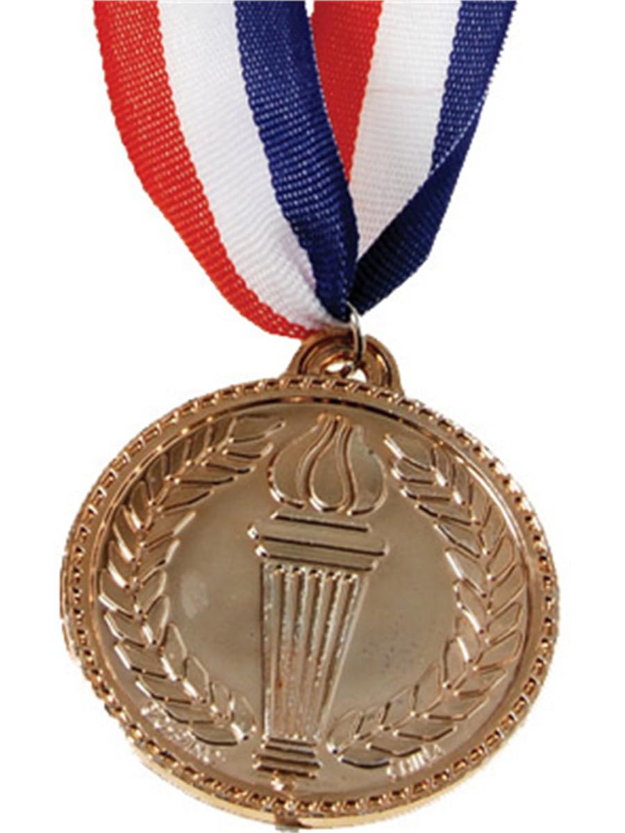 U.S. Toy Olympic Style Plastic Bronze Medals, Gold,2", 1776600