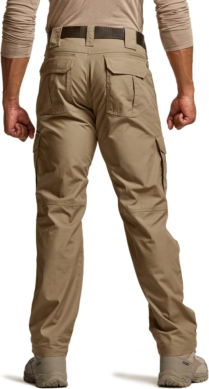 CQR Men's Tactical Pants, Water Resistant Ripstop Cargo Pants, Lightweight EDC Work Hiking Pants, Outdoor Apparel, Raider Mag Cougar, 32W x 32L