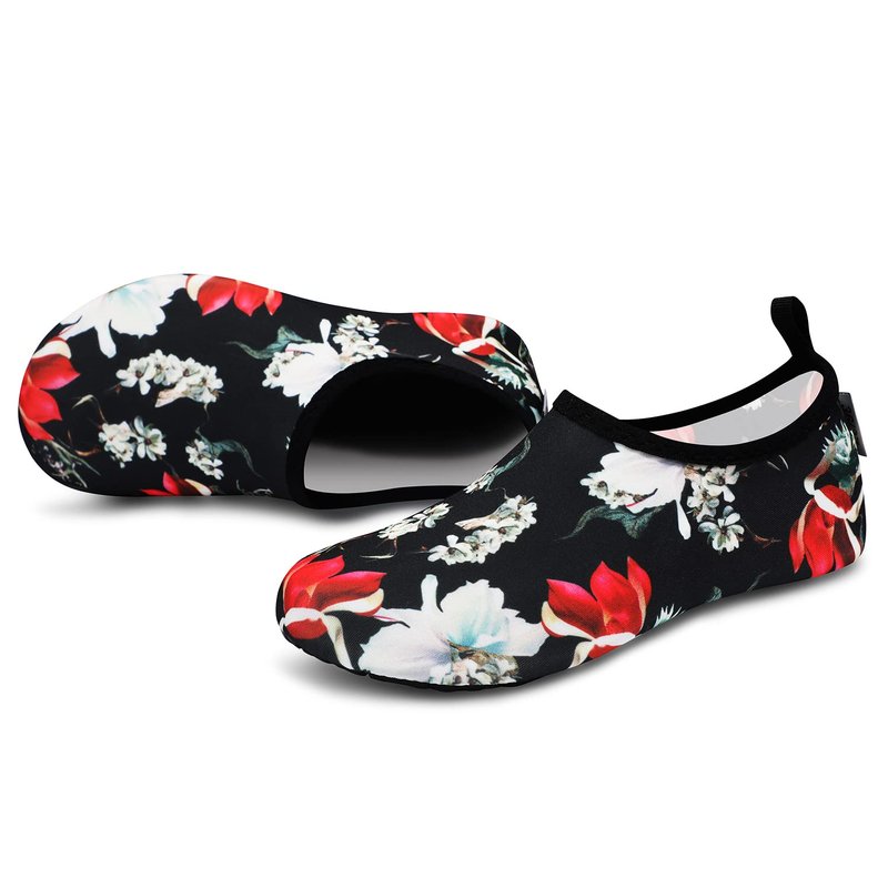 VIFUUR Water Sports Unisex Shoes Black Flower - 5.5-6.5 W US/ 4.5-5.5 M US (36-37)