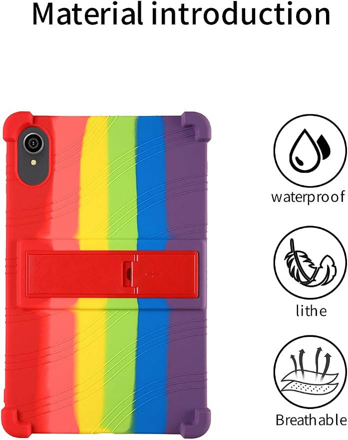 for ApoloSign EP103A 10.1 Tablet CaseBOVUGAC Soft Silicone Case Adjustable Stand Shockproof Kids Friendly (Black)