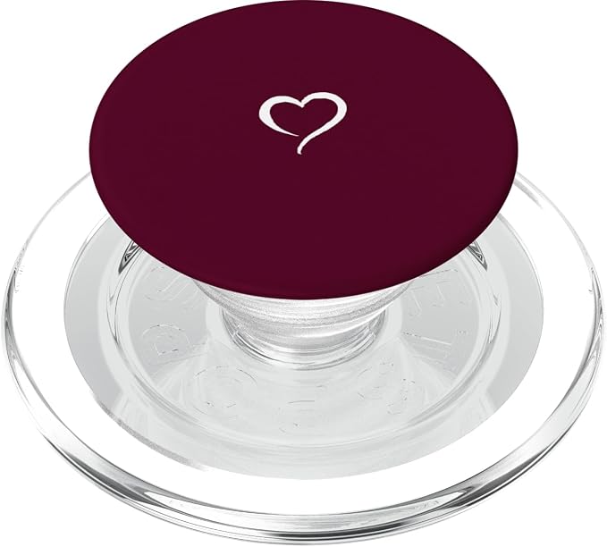 Burgundy Dark Wine Red Hand Drawn Heart Minimalist Love PopSockets Adhesive PopGrip