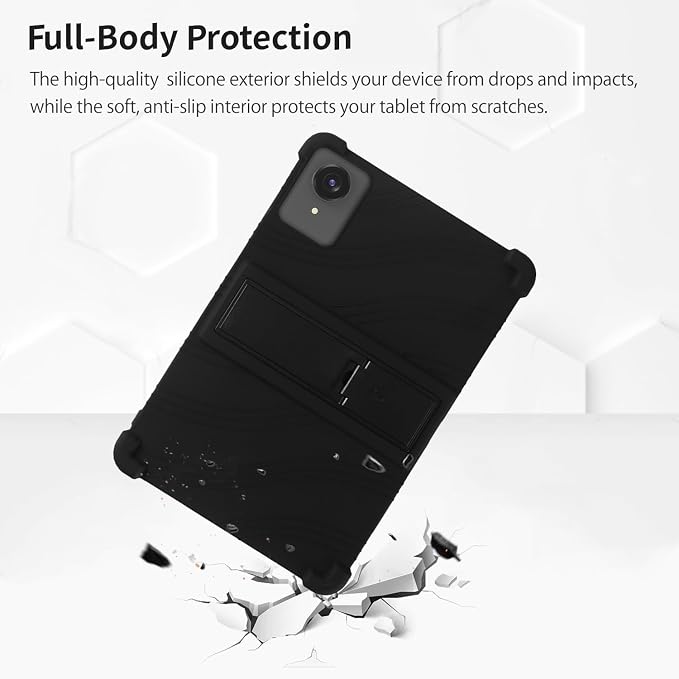 Case for ECOPAD T30 10.1-Inch Tablet – Shockproof Silicone Protective Cover with Kickstand Drop-Resistant Business Style (Black)