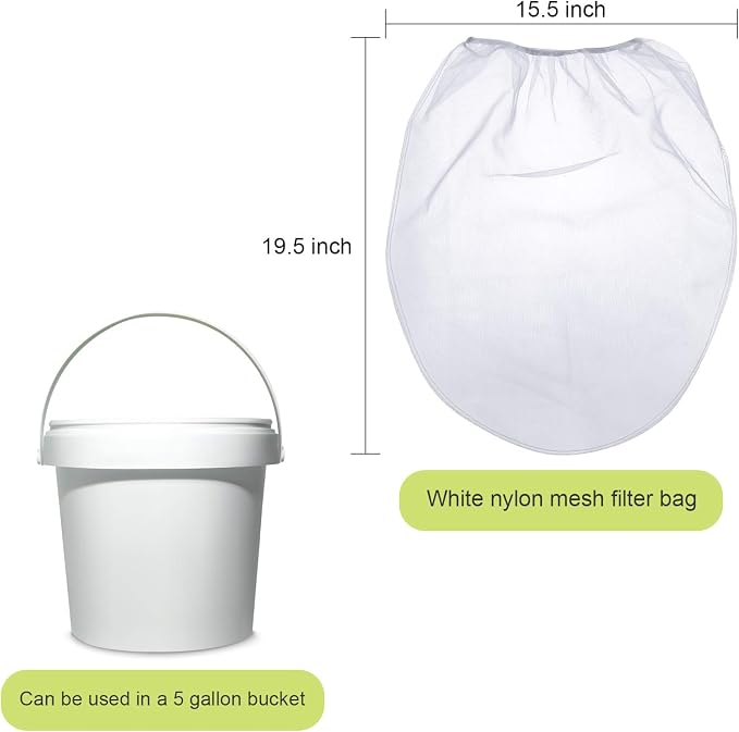 Paint Strainer Bags White Fine Mesh Filters Bag Bucket Elastic Opening Strainer
