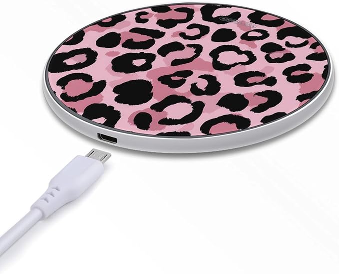 Leopard Print Wireless Charger SlimWireless Charging Pad Anti-Slip Charger Mat for Men Women