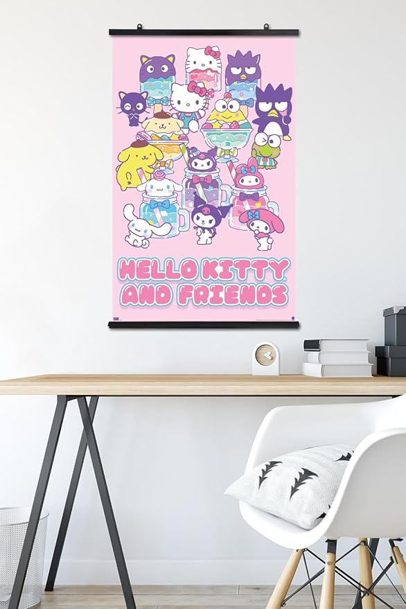Trends International Hello Kitty and Friends: 24 Summer Fresh - Group Wall Poster, 34L x 22.4W, Poster & Clip Bundle