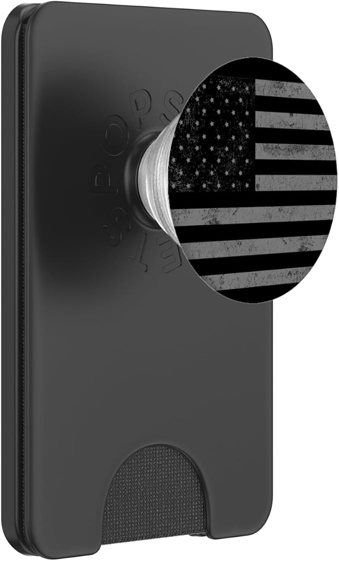 Grey US American Flag Cool Vintage Ensign Patriot Gift PopSockets Adhesive PopGrip