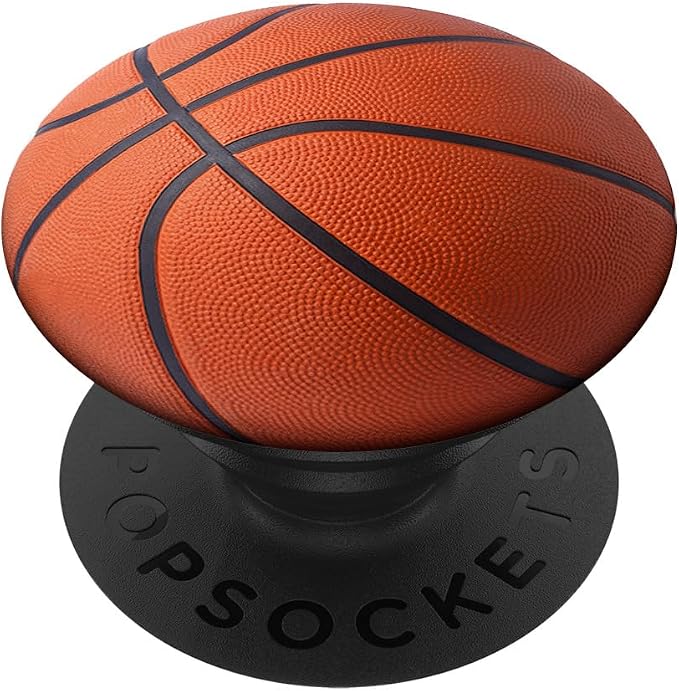 Round Basketball Ball for Sports Lovers for Back to School PopSockets Adhesive PopGrip