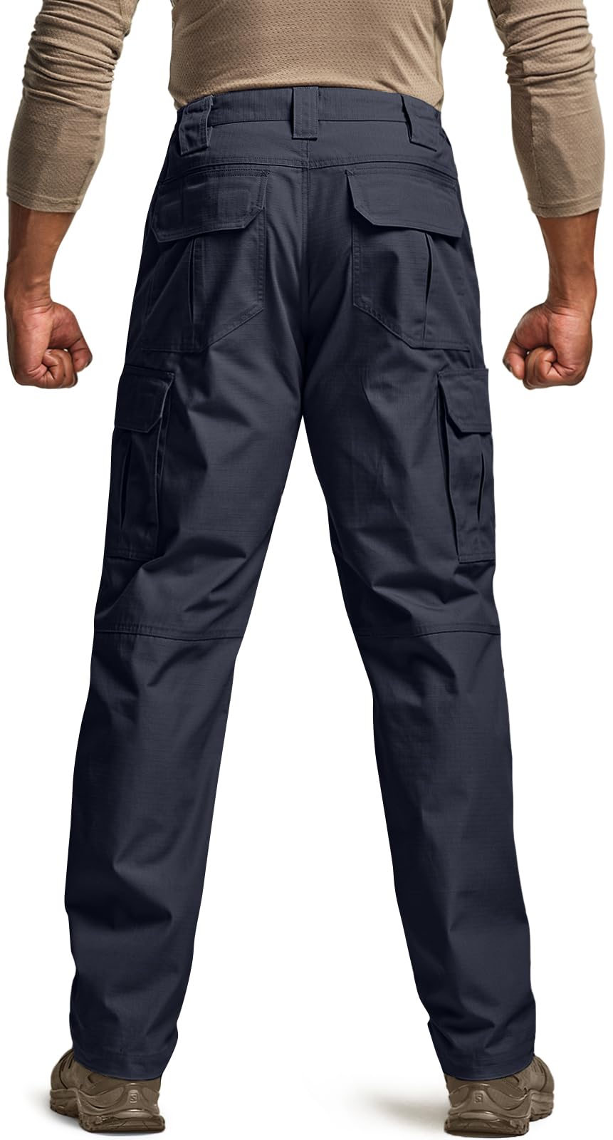 CQR Men's Tactical Pants, Water Resistant Ripstop Cargo Pants, Lightweight EDC Work Hiking Pants, Outdoor Apparel, Raider Police Navy, 36W x 30L