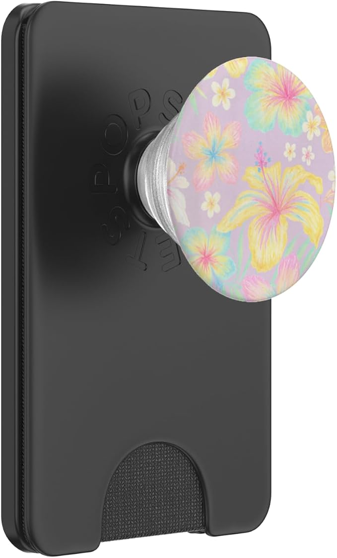 Pastel Hibiscus Floral Pattern PopSockets PopGrip for MagSafe