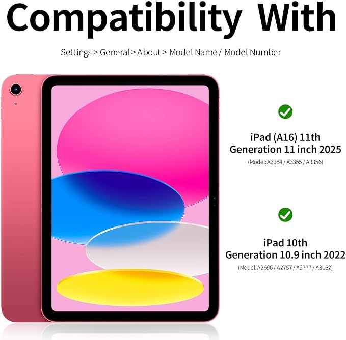 Case for iPad (A16) 11th Generation 11 Inch (2025) Cute iPad 10th Generation Case 10.9 (2022) Girly Premium Leather Folio Stand Protective Cover with Pencil Holder &amp Pocket Animals