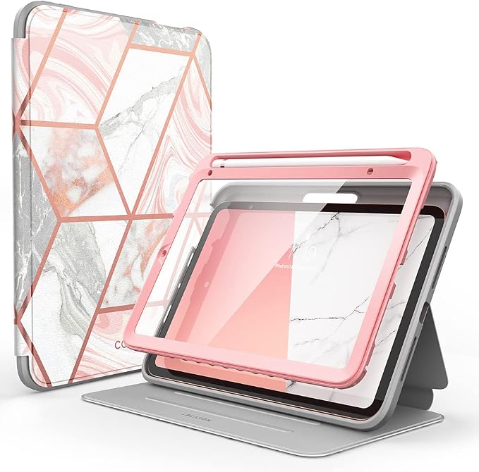 i-Blason for iPad mini 7 Case iPad mini 6 Case 8.3 inch Marble | Built-in Screen Protector Auto Sleep/Wake Pencil Holder Trifold Stand Full-Body Protection