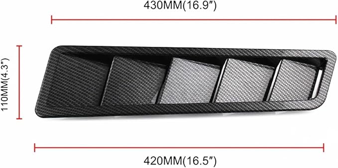 2Pcs Car Hood Vent Trim Louver Air Flow Intake Universal Compatible