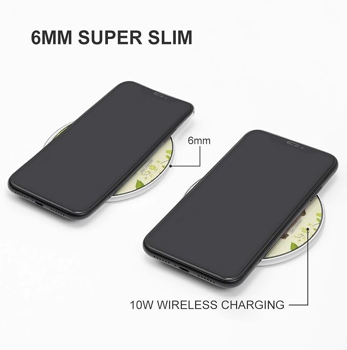 Cute Hedgehog Wireless Charger Aluminum Alloy Frame 10W Fast Charging Pad with Indicator Light 6mm Thin &amp Portable Wireless Charging Pad for Travel Home Office Desk