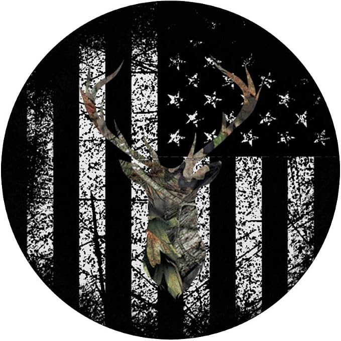 Deer Buck Hunting USA Flag Brown Camouflage Black PopSockets Adhesive PopGrip