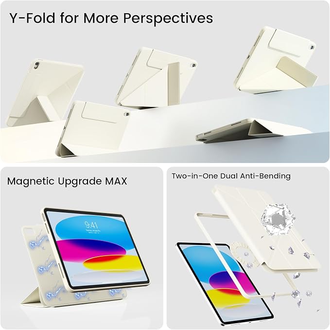 Clear Case for iPad A16 11th/10th Generation 2025/2022 Black | 360° Rotating Magnetic Detachable ipad a16 Case Clear with Pencil Holder Auto Wake/Sleep for ipad 11 inch a16 case