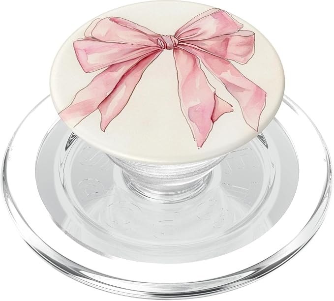 Girly || Bow in Watercolor|| Coquette || Aesthetic Pink Bow PopSockets PopGrip for MagSafe