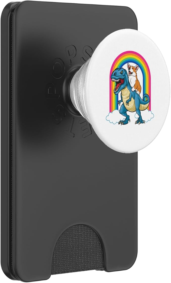 Rainbows Corgi TRex Dinosaur Novelty Apparel and More PopSockets Adhesive PopGrip