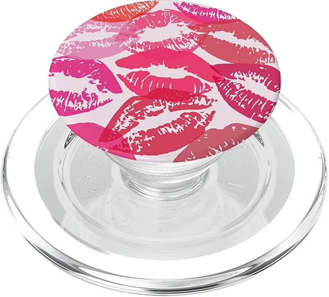 Coquette Aesthetic Pink Kisses Valentines Day Lips PopSockets Adhesive PopGrip