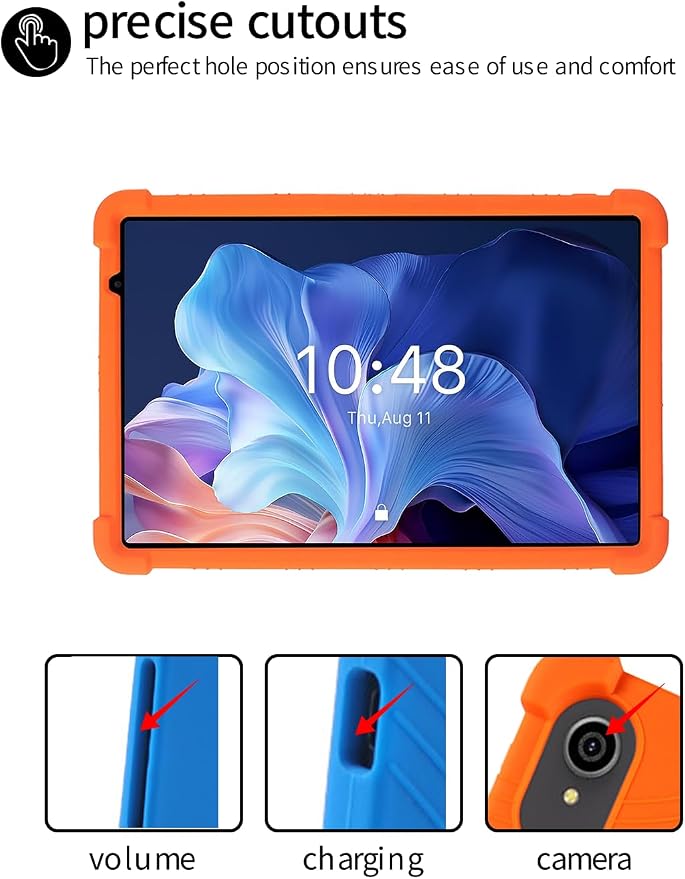 for ApoloSign EP103A 10.1 Tablet CaseBOVUGAC Soft Silicone Case Adjustable Stand Shockproof Kids Friendly (Black)