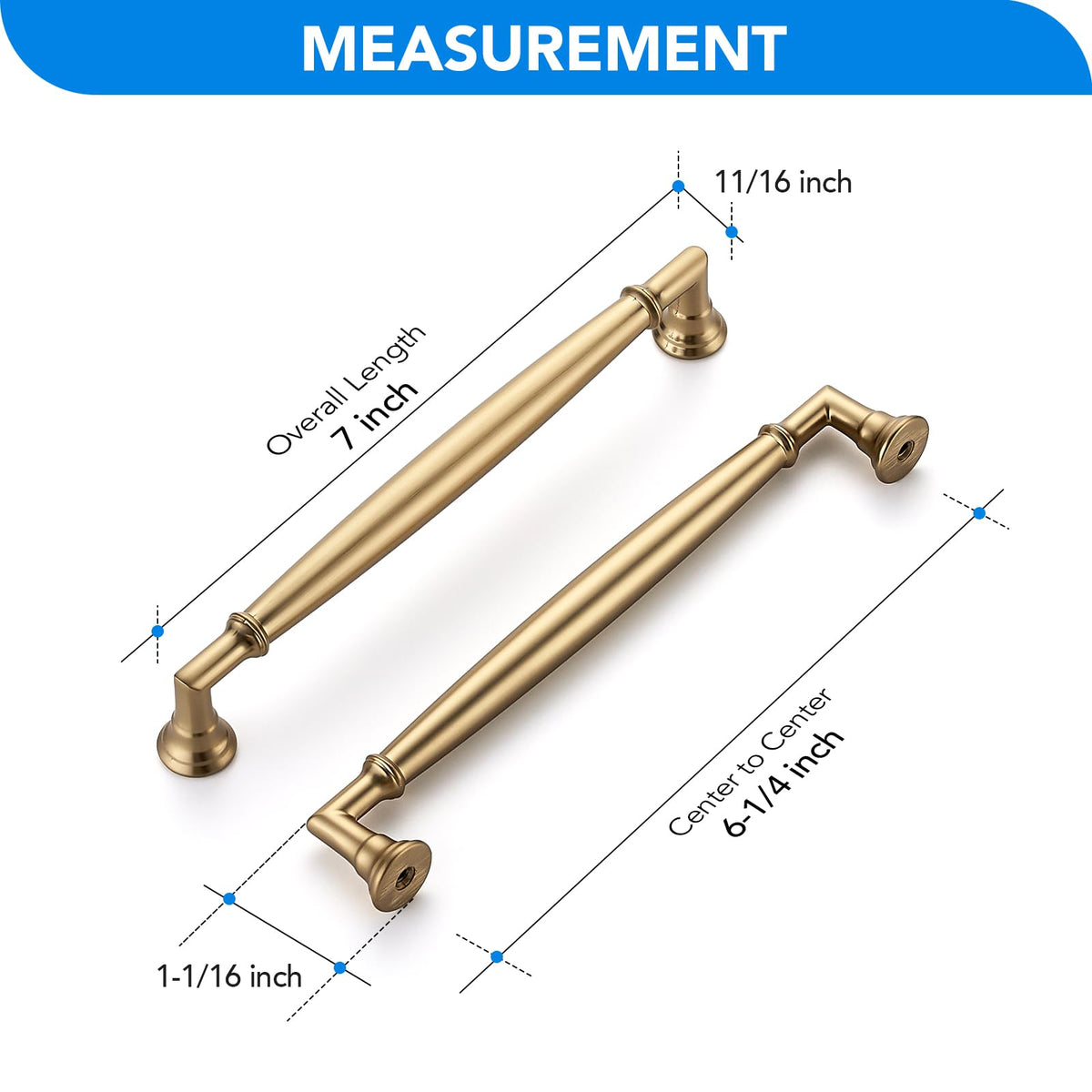 HOME EDIT 10 Pack 6-1/4 Inch Champagne Bronze Cabinet Handles Solid Zinc Alloy Pulls for Kitchen, Dresser, Closet & Bathroom Cabinets Hardware