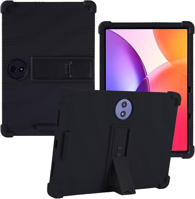 for TCL TAB A1 Plus 12.2 Inch Tablet CaseBOVUGAC Adjustable Stand Shockproof Easy Installation Slim and Lightweight Premium Silicone Protective Shell for TCL TABA1 Plus 12 Case Cover.(Black)